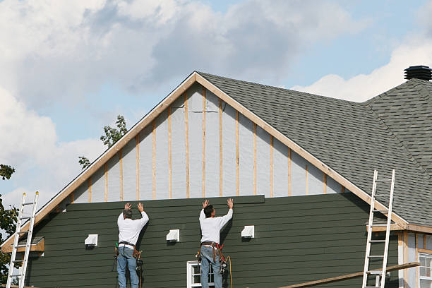 Professional Emergency Siding Repair technician working in Crestline, OH